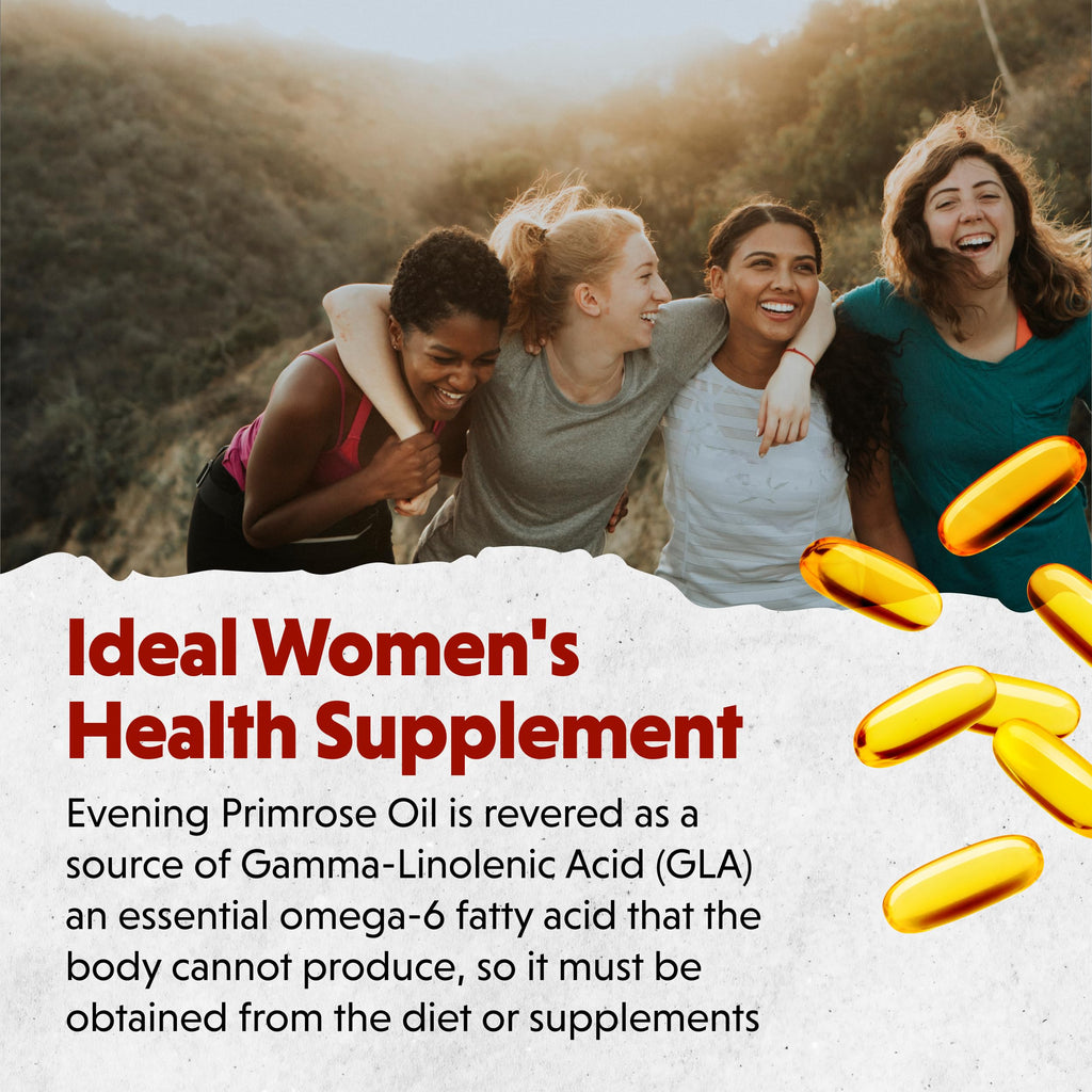 Barlean's Evening Primrose Oil Capsules, GLA Supplement for Men and Women, Healthy Skin, Immune Support and Bone Strength 1300mg Softgels, 120 Count