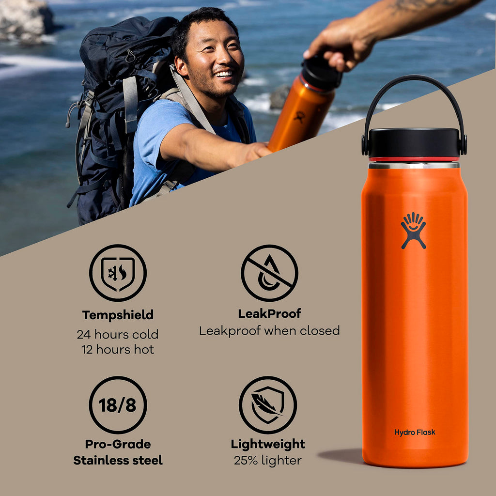 Hydro Flask 40 Oz Lightweight Trail Series Wide Flex Cap Serpentine- Hiking Water Bottle