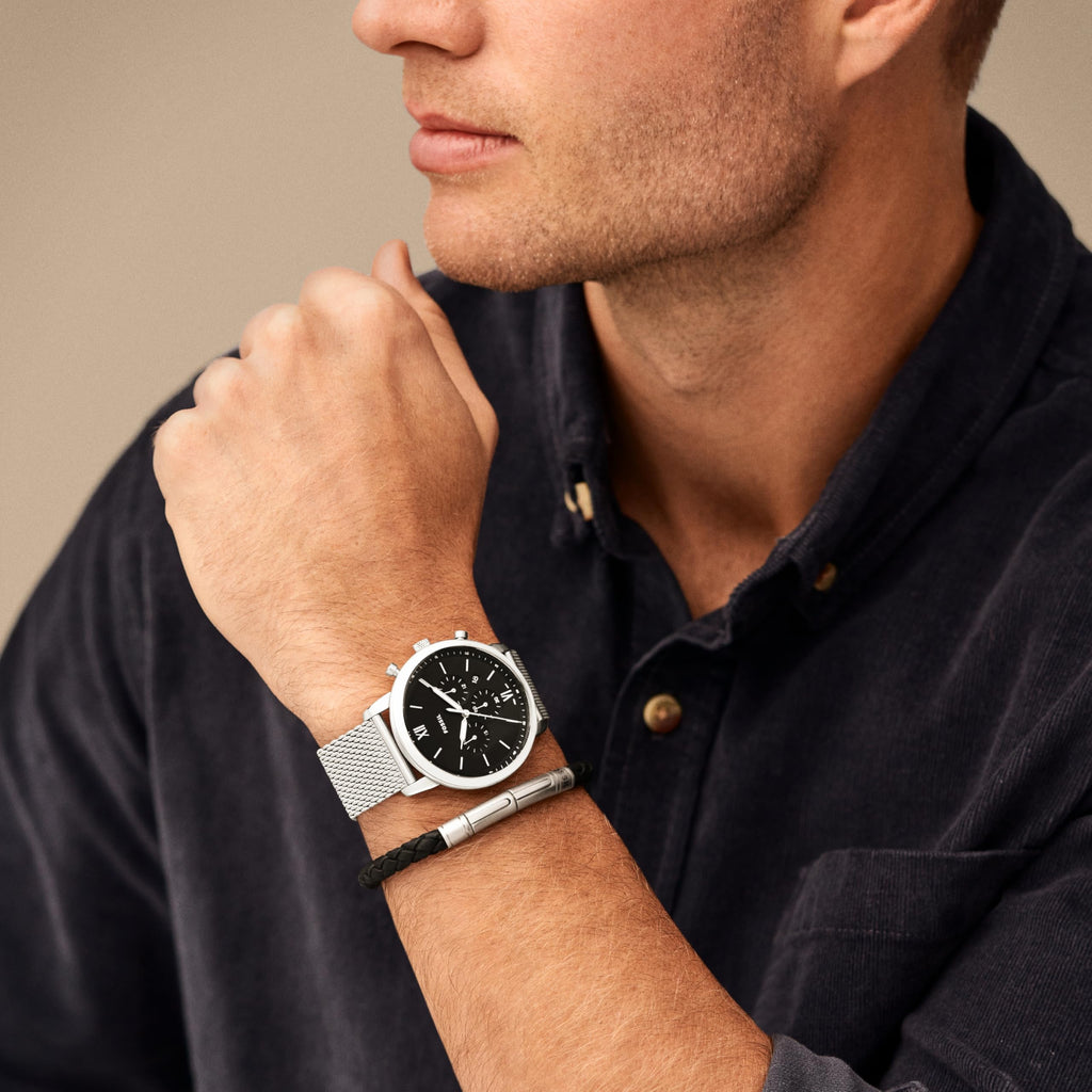 Fossil Men's Watch, Neutra Quartz Stainless Steel Chronograph Watch for Men