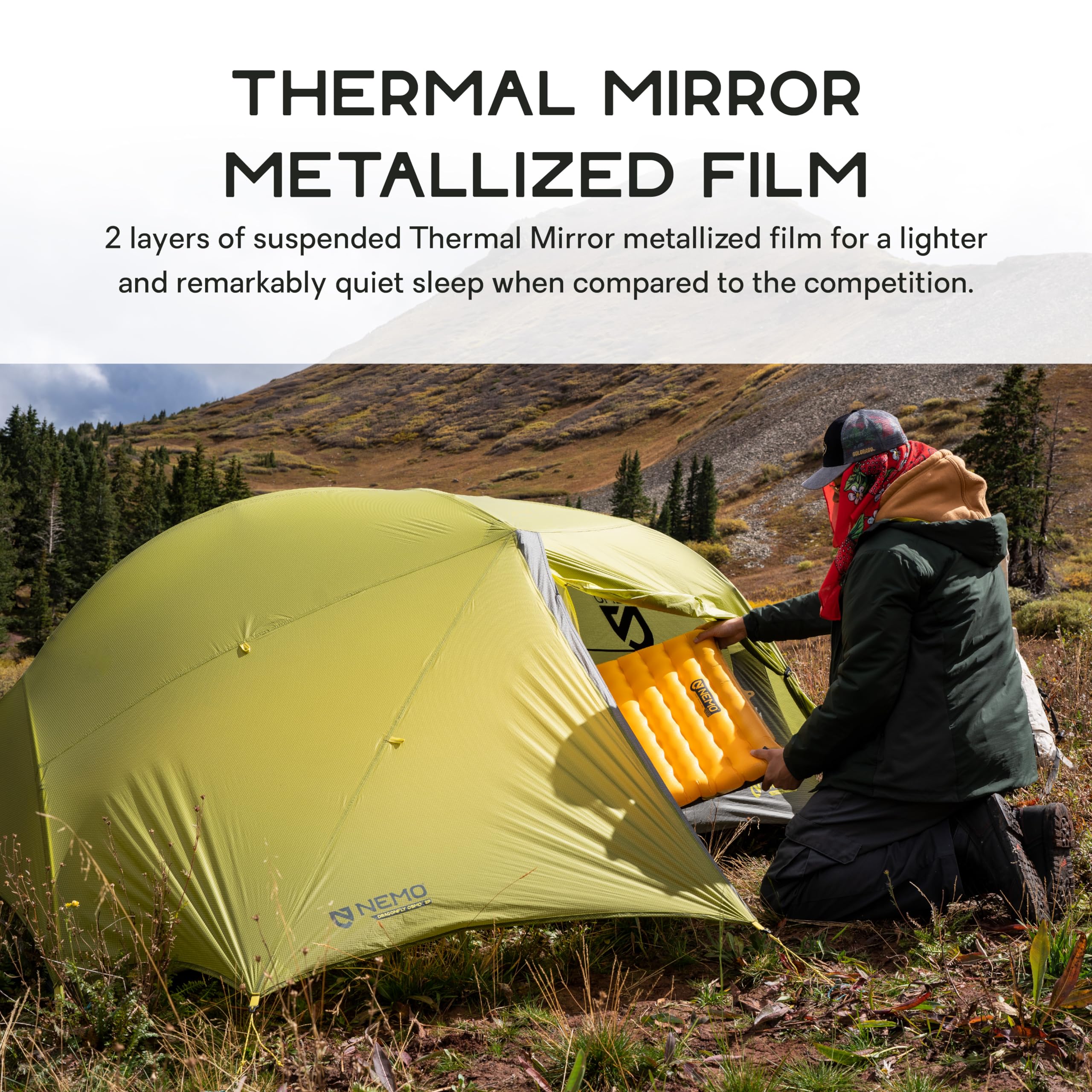 Nemo Tensor Ultralight Insulated Sleeping Pad (2022) | Insulated Camping Sleeping Pad with Quiet Support, Regular Wide